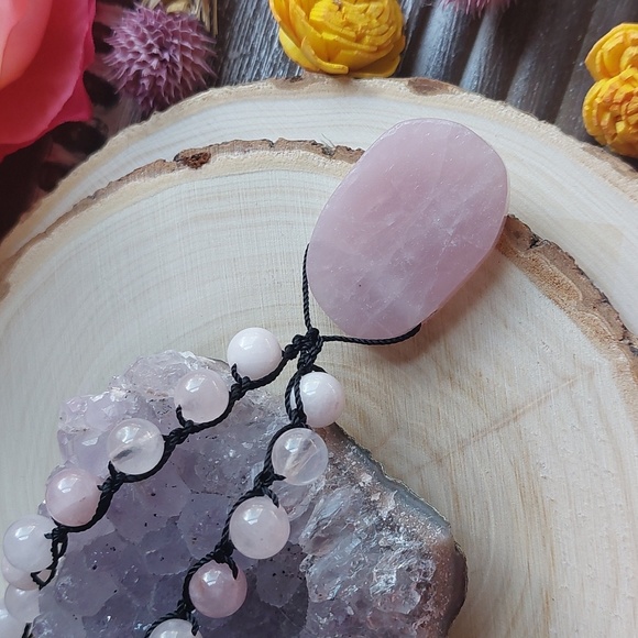 Rose Quartz, Crystal Necklace, Pink Handcrafted by Rust Belt Raised - Picture 2 of 15